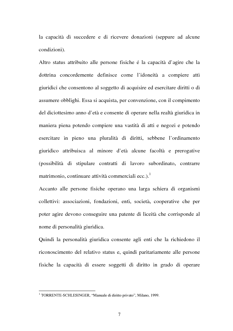Anteprima della tesi: Personalità e soggettività giuridica. Un caso specifico: ''Le Anstalten''., Pagina 7
