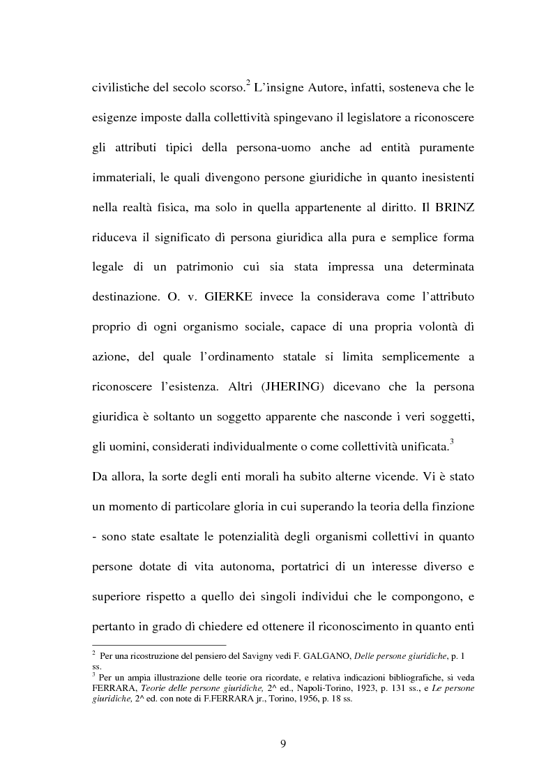 Anteprima della tesi: Personalità e soggettività giuridica. Un caso specifico: ''Le Anstalten''., Pagina 9