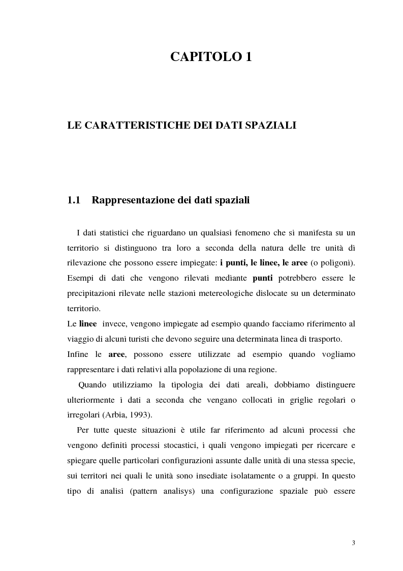 Anteprima della tesi: L'analisi statistica spaziale e lo studio dei problemi di inquinamento ambientale, Pagina 3