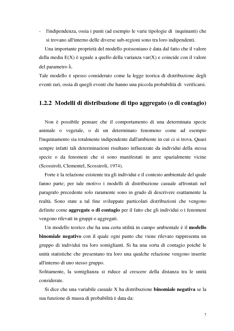 Anteprima della tesi: L'analisi statistica spaziale e lo studio dei problemi di inquinamento ambientale, Pagina 7