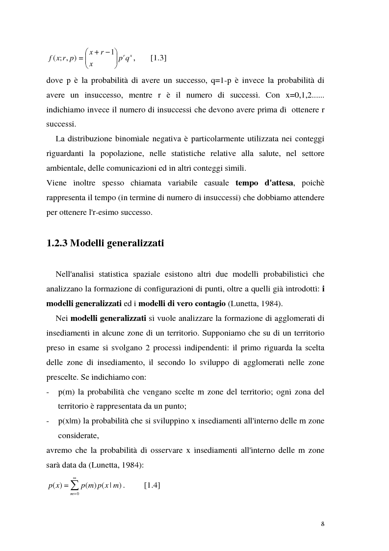 Anteprima della tesi: L'analisi statistica spaziale e lo studio dei problemi di inquinamento ambientale, Pagina 8