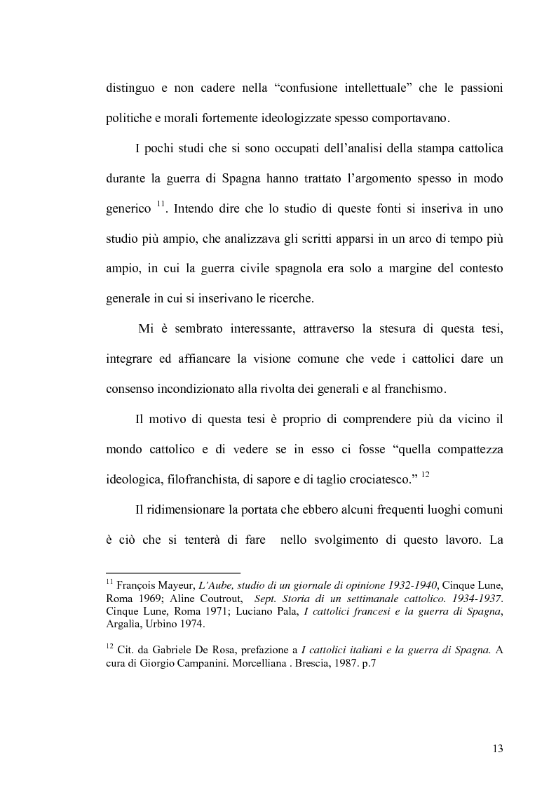 Anteprima della tesi: Aspetti dell'antifascismo cattolico nella guerra civile di Spagna, Pagina 11