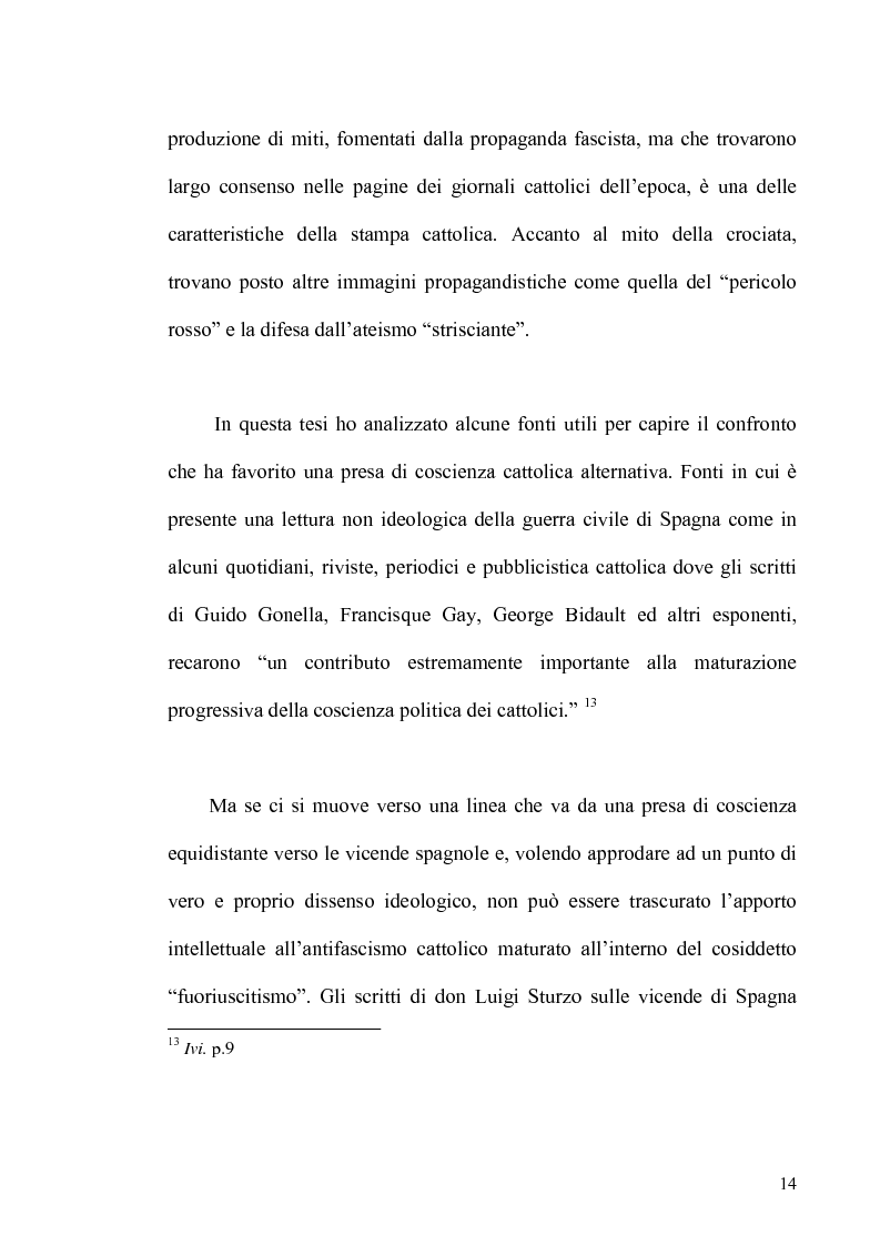 Anteprima della tesi: Aspetti dell'antifascismo cattolico nella guerra civile di Spagna, Pagina 12