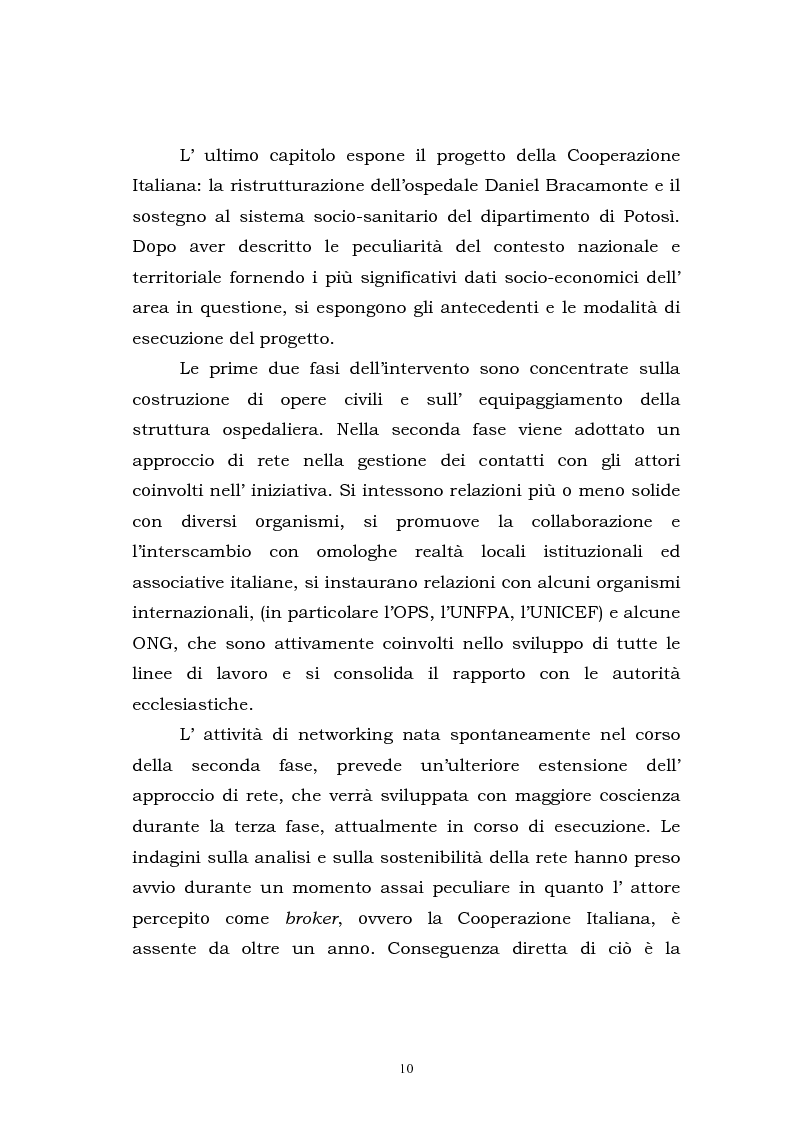 Anteprima della tesi: L'approccio di rete come elemento strategico nella gestione delle iniziative di cooperazione allo sviluppo. Il caso Potosì, Pagina 4