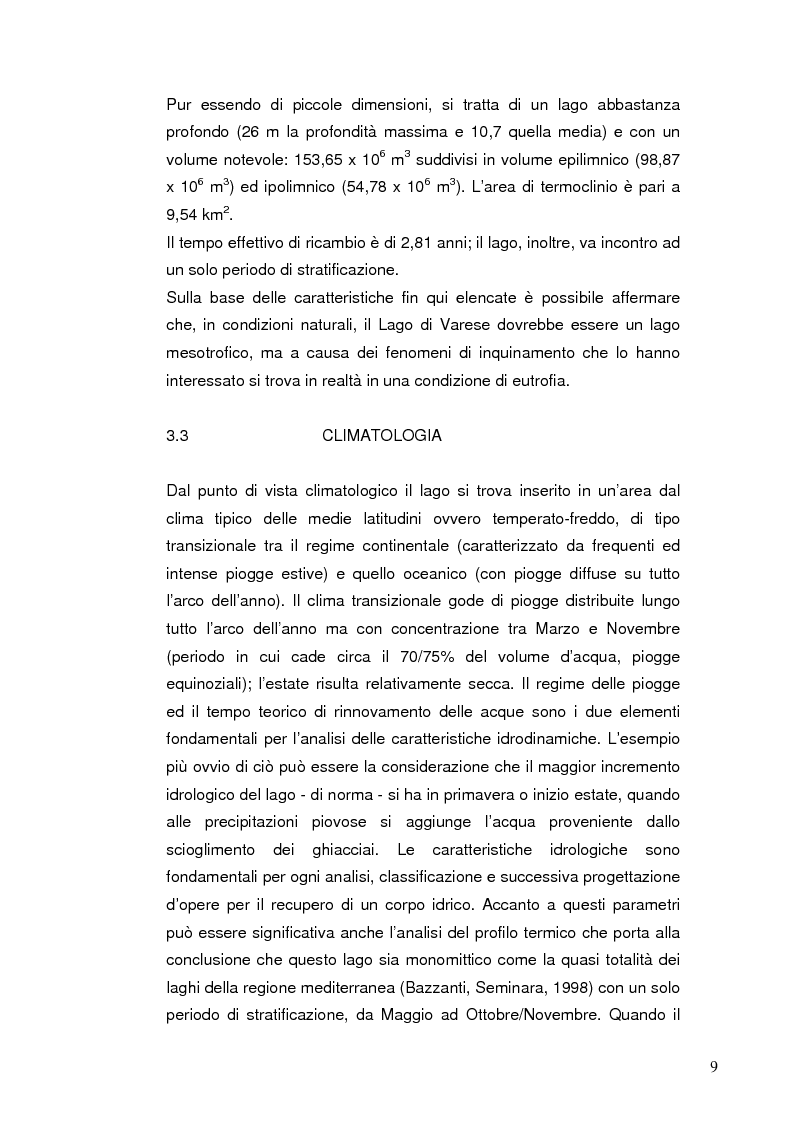 Anteprima della tesi: I Chironomidi (Insecta Diptera) come indicatori dello stato trofico del Lago di Varese, Pagina 10