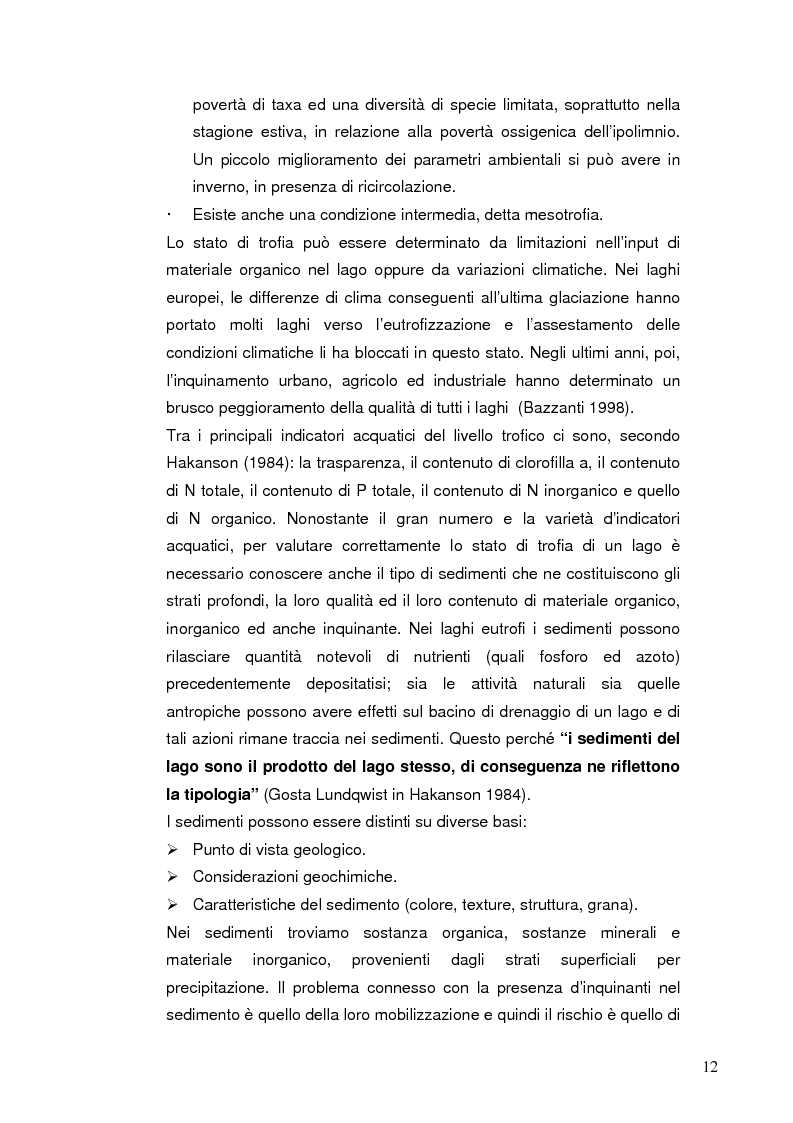 Anteprima della tesi: I Chironomidi (Insecta Diptera) come indicatori dello stato trofico del Lago di Varese, Pagina 13