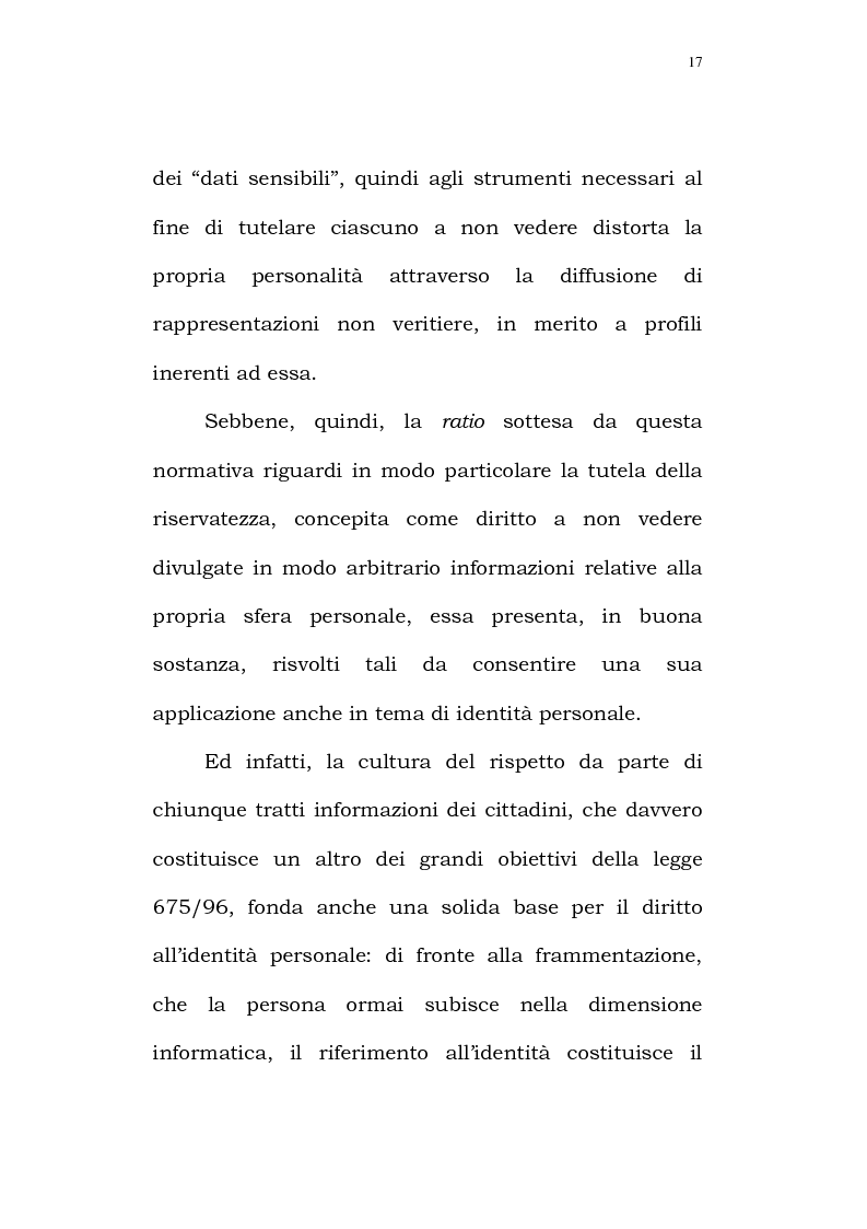 Anteprima della tesi: Il diritto alla identità personale, Pagina 14