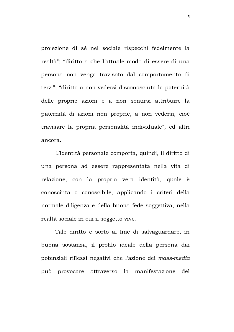 Anteprima della tesi: Il diritto alla identità personale, Pagina 2