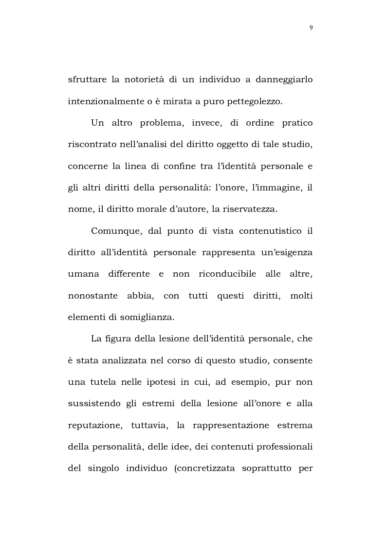 Anteprima della tesi: Il diritto alla identità personale, Pagina 6