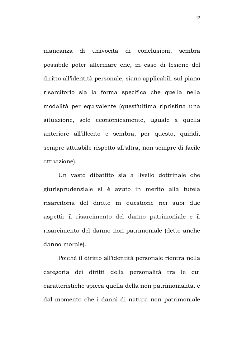 Anteprima della tesi: Il diritto alla identità personale, Pagina 9