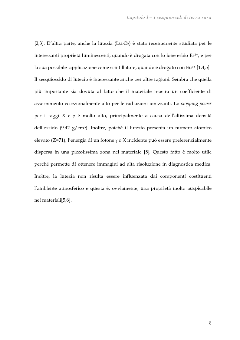 Anteprima della tesi: Spettroscopia Mossbauer dell'europio in Lu2O3 nanocristallino e bulk, Pagina 2