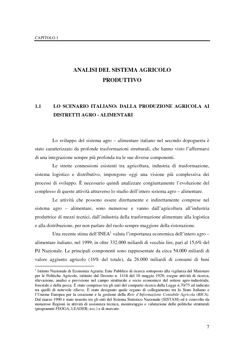Anteprima della tesi: Il possibile distretto agroalimentare del Vulture - Alto Bradano, Pagina 4