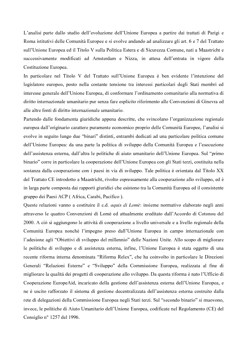 Anteprima della tesi: Diritto Umanitario Internazionale e Unione Europea, Pagina 2