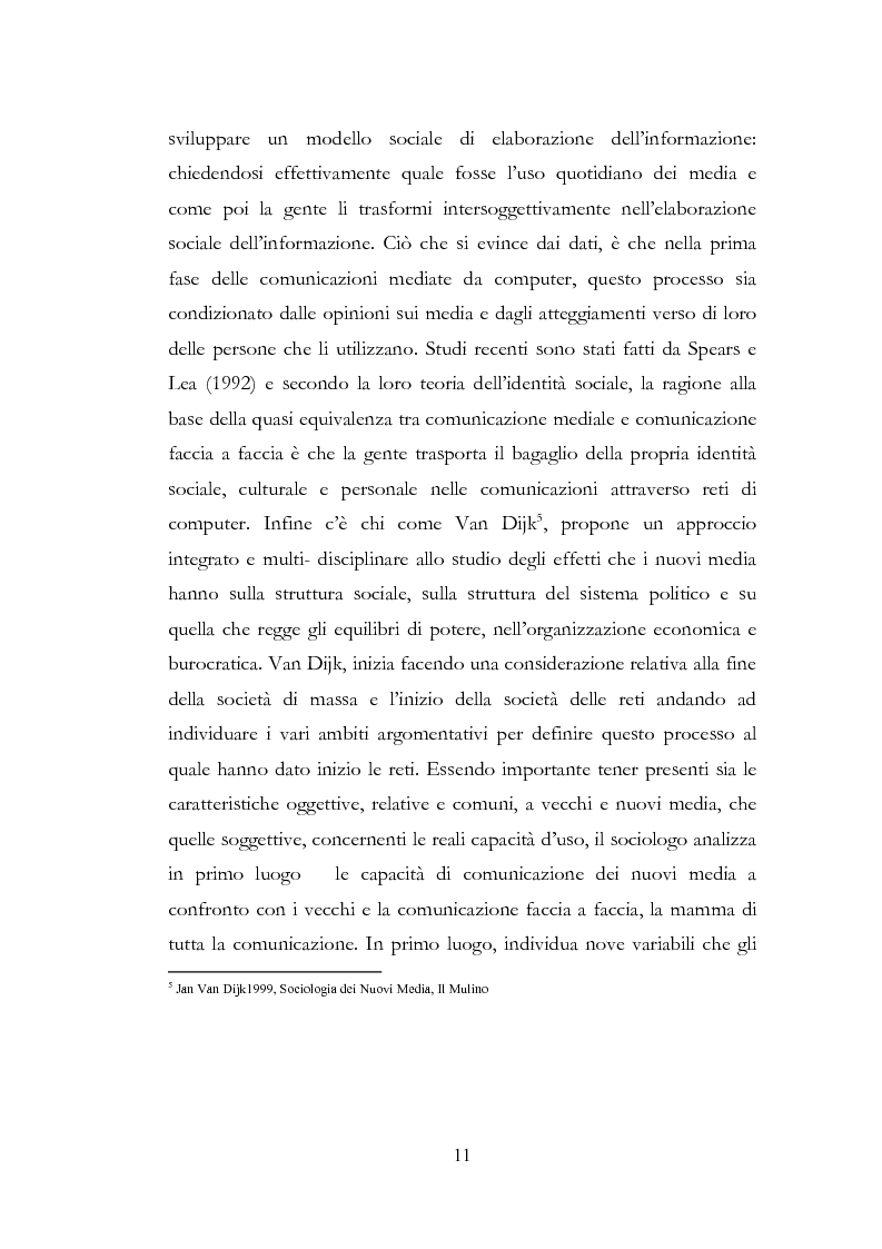 Anteprima della tesi: I New Media I Giovani e la Democrazia, Pagina 7