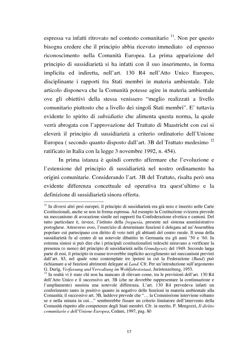 Anteprima della tesi: Il principio di sussidiarietà nel sistema delle autonomie locali, Pagina 12