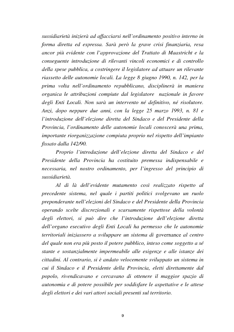 Anteprima della tesi: Il principio di sussidiarietà nel sistema delle autonomie locali, Pagina 4
