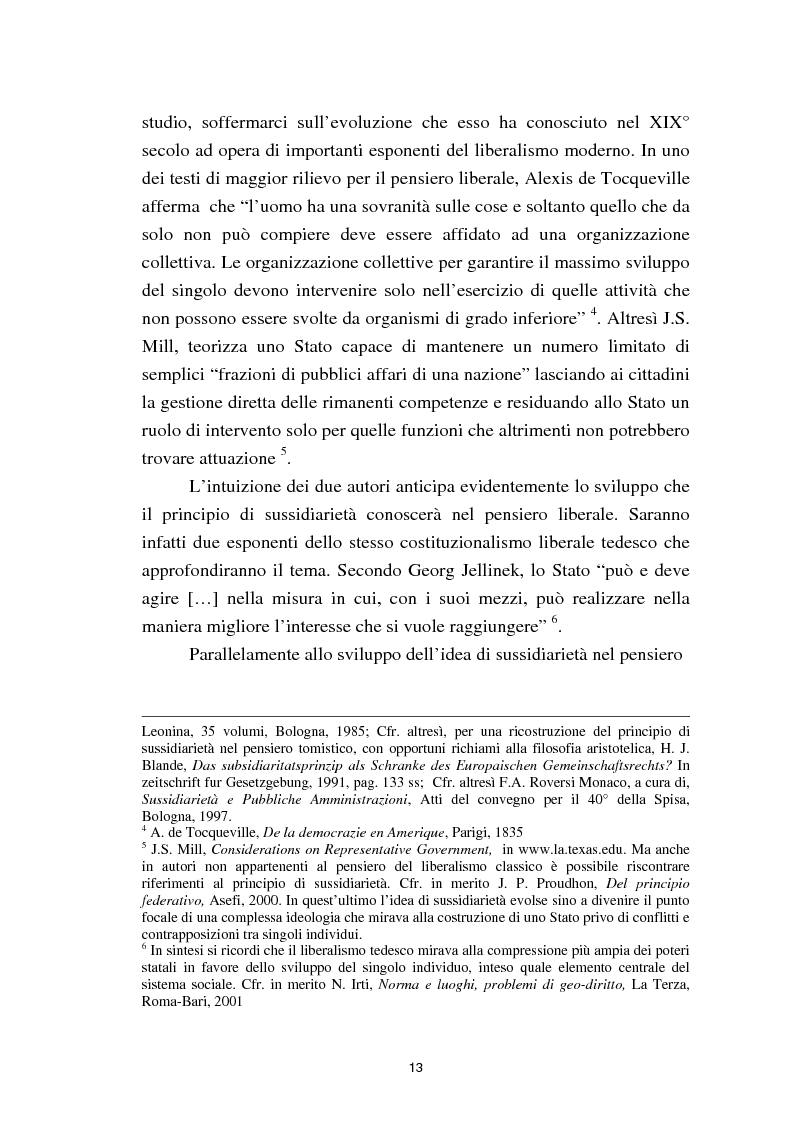 Anteprima della tesi: Il principio di sussidiarietà nel sistema delle autonomie locali, Pagina 8