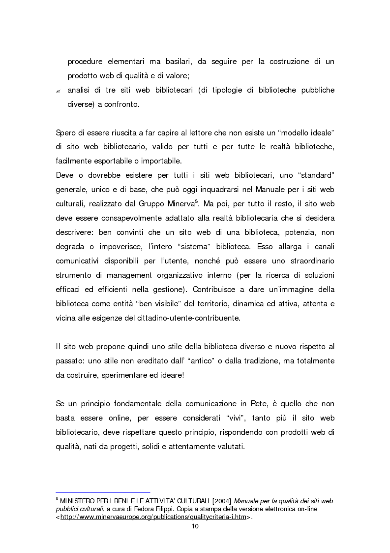 Anteprima della tesi: Il sito web della biblioteca pubblica, Pagina 4