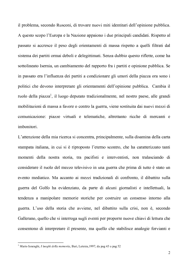Anteprima della tesi: Un caso di uso pubblico della storia: l'applicazione del paradigma antifascista alla guerra del Golfo del 1991, Pagina 2