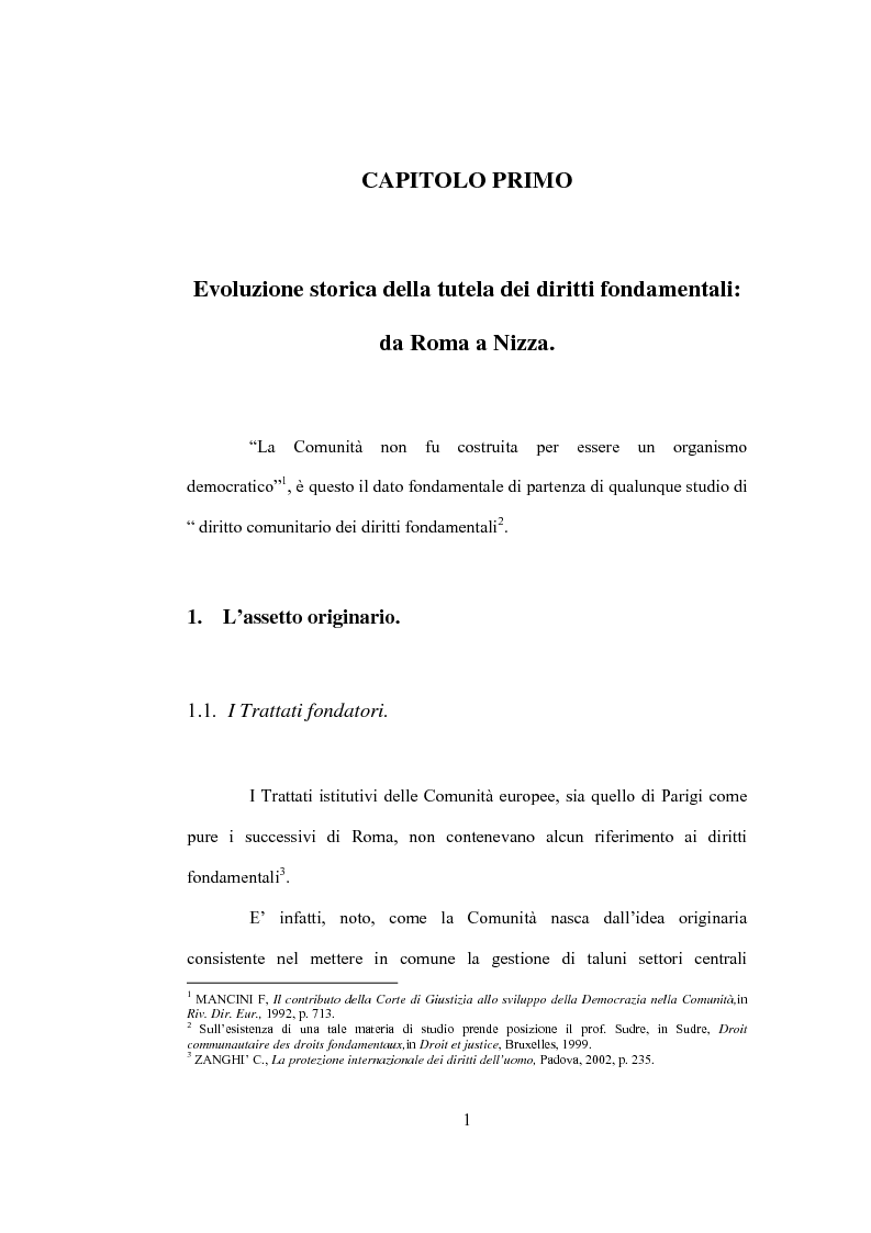 Anteprima della tesi: La tutela giurisdizionale dei diritti fondamentali dell'uomo nell'Unione Europea, Pagina 5