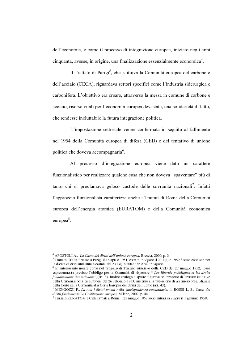 Anteprima della tesi: La tutela giurisdizionale dei diritti fondamentali dell'uomo nell'Unione Europea, Pagina 6