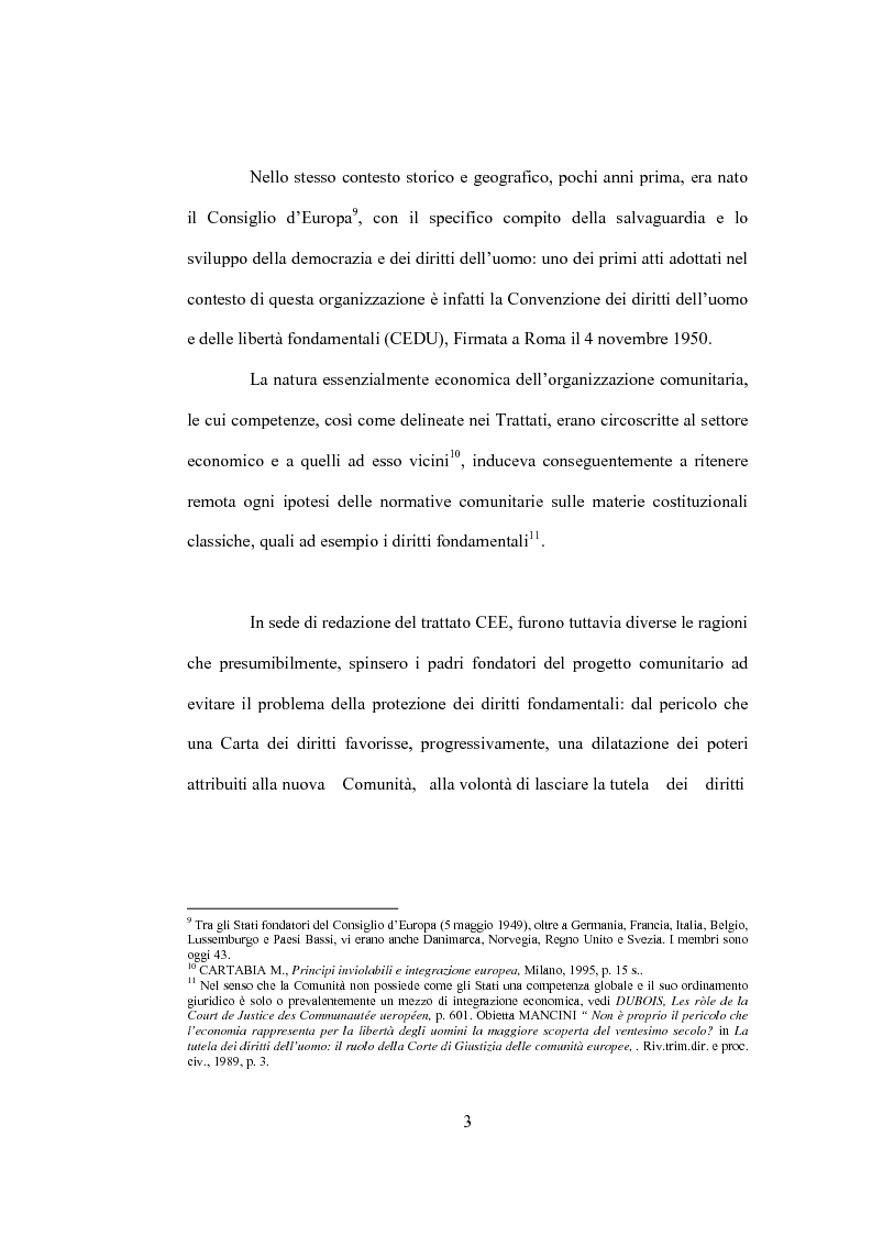 Anteprima della tesi: La tutela giurisdizionale dei diritti fondamentali dell'uomo nell'Unione Europea, Pagina 7