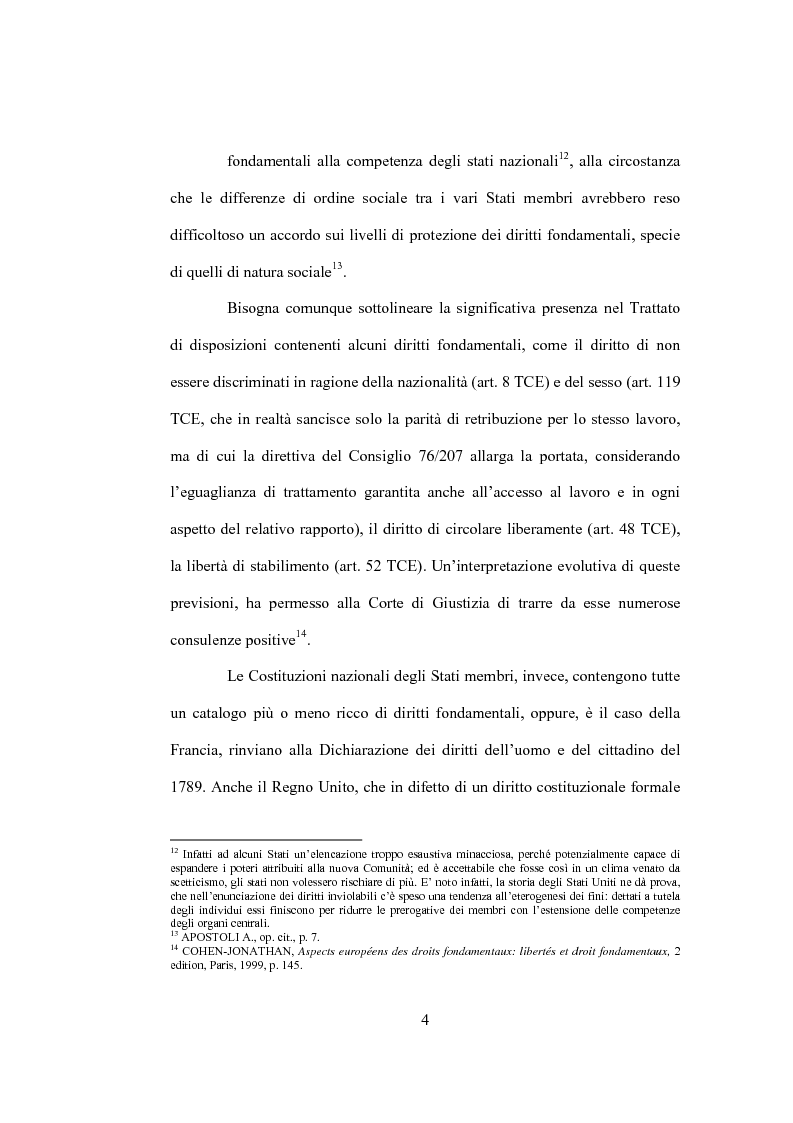 Anteprima della tesi: La tutela giurisdizionale dei diritti fondamentali dell'uomo nell'Unione Europea, Pagina 8