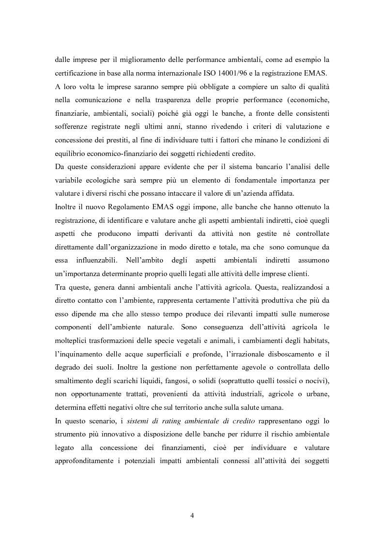 Anteprima della tesi: Rating ambientale di credito. Nuovi strumenti per misurare il rischio ambientale d'impresa nelle istruttorie di fido alla luce del Nuovo accordo di Basilea, Pagina 2