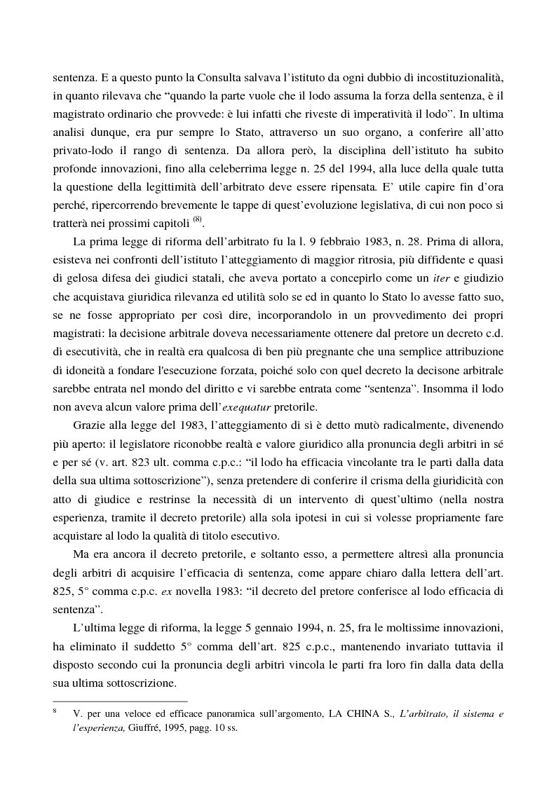 Anteprima della tesi: Arbitrato e funzione giurisdizionale, Pagina 7