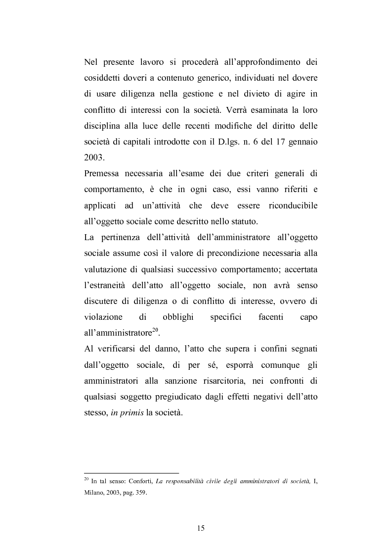 Anteprima della tesi: La responsabilità sociale degli amministratori di s.p.a. per l'attività di gestione, Pagina 13
