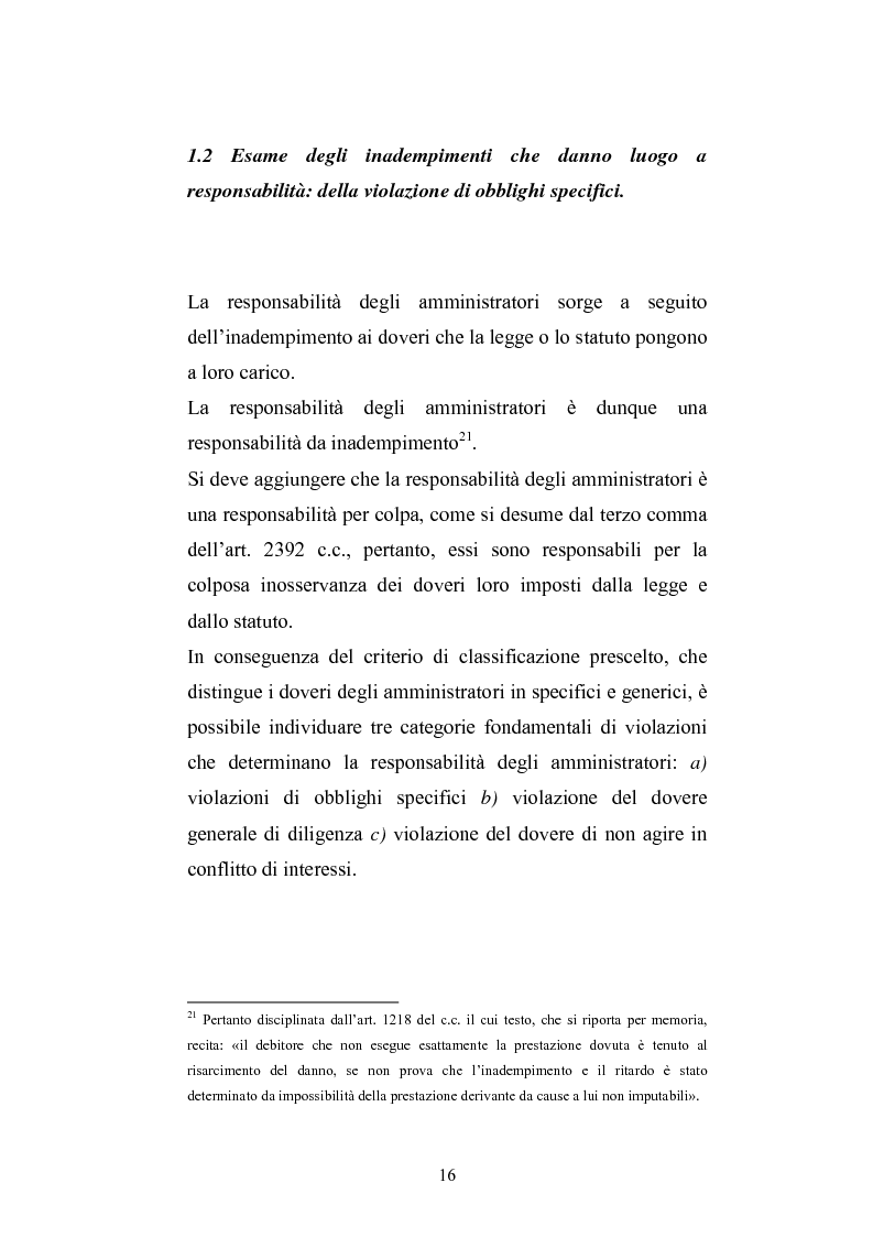 Anteprima della tesi: La responsabilità sociale degli amministratori di s.p.a. per l'attività di gestione, Pagina 14