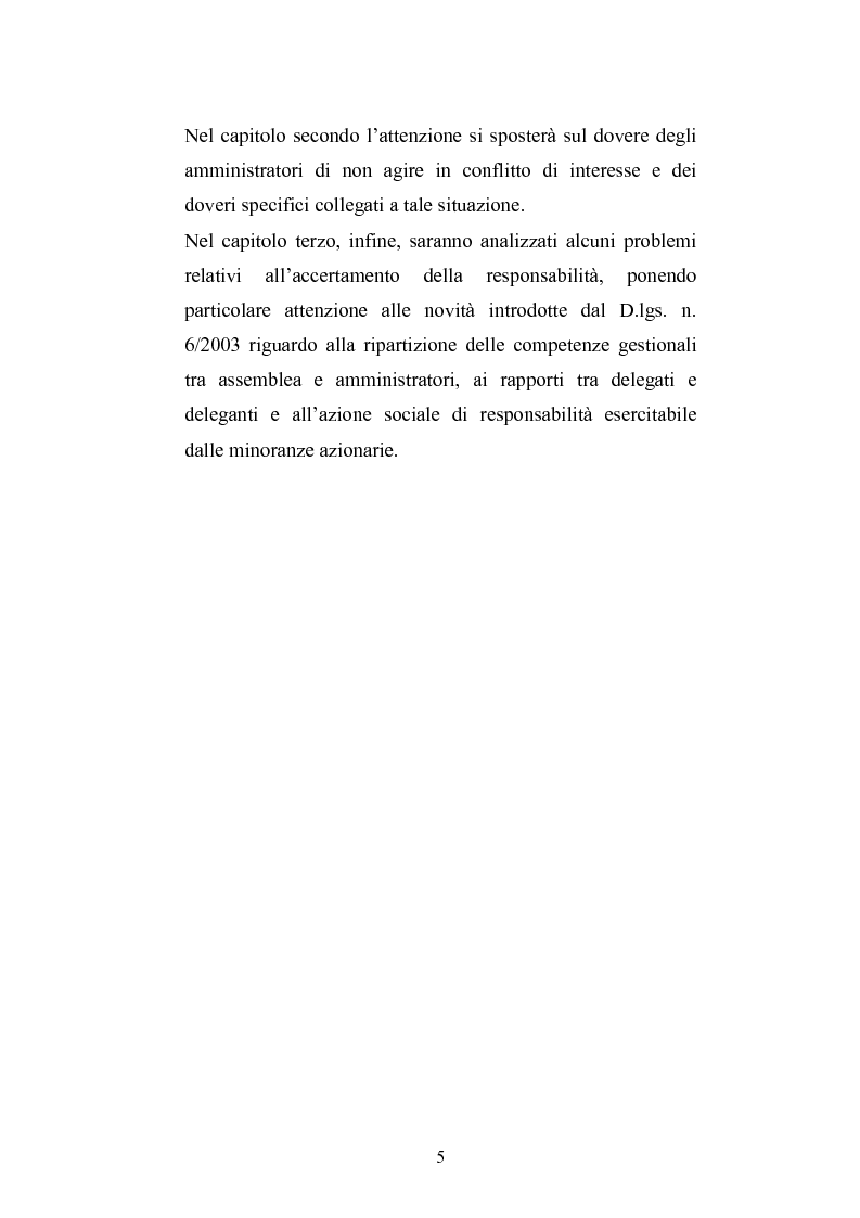 Anteprima della tesi: La responsabilità sociale degli amministratori di s.p.a. per l'attività di gestione, Pagina 3