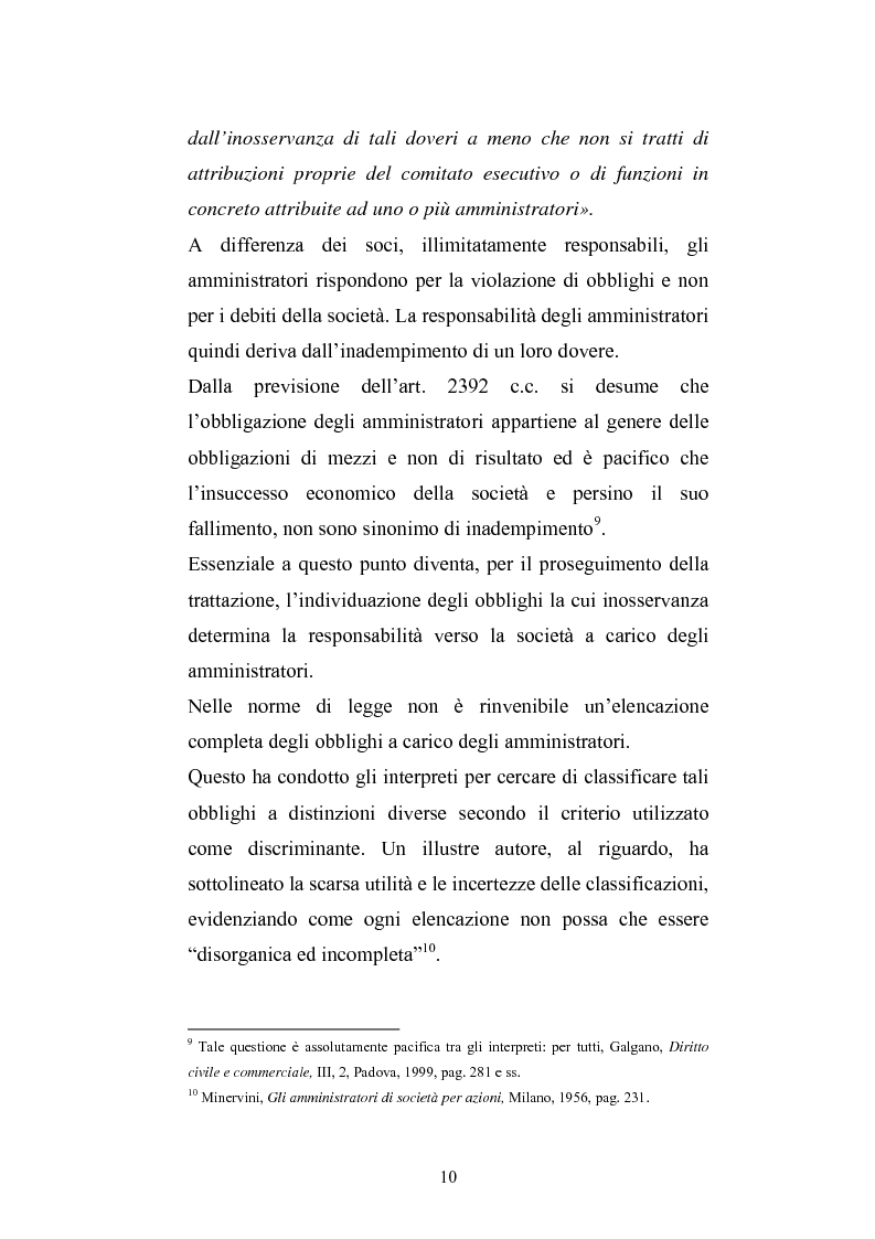 Anteprima della tesi: La responsabilità sociale degli amministratori di s.p.a. per l'attività di gestione, Pagina 8