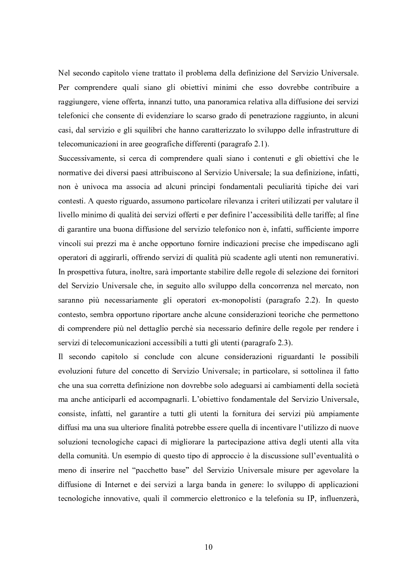 Anteprima della tesi: Il Servizio Universale nelle telecomunicazioni, Pagina 6
