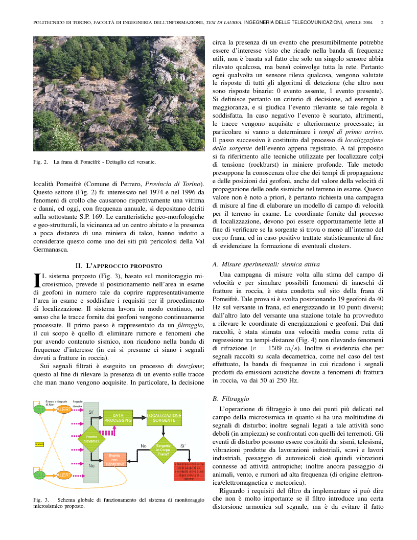 Anteprima della tesi: Identificazione di segnali da un array sismico per il monitoraggio di frane, Pagina 2