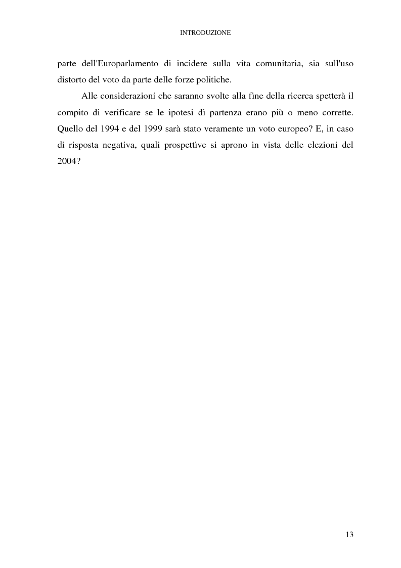 Anteprima della tesi: Le elezioni europee in Italia (1994-1999), Pagina 7