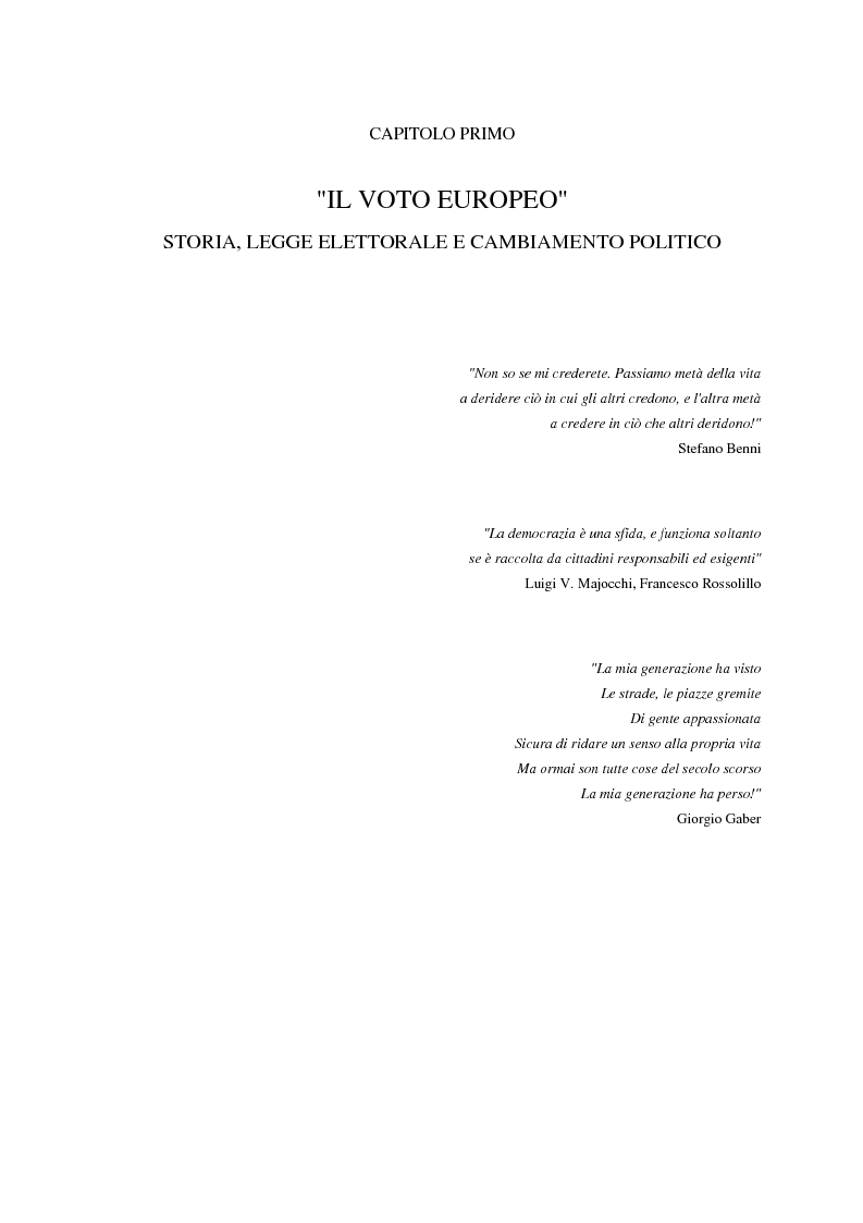 Anteprima della tesi: Le elezioni europee in Italia (1994-1999), Pagina 8
