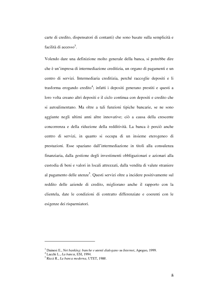 Anteprima della tesi: L'impatto di Internet sul sistema competitivo bancario: nuovi servizi e nuove opportunità, Pagina 8