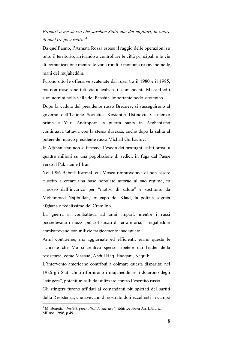 Anteprima della tesi: MASSUD di Ettore Mo. Vita, imprese e morte del ''Leone del Panshir'' Ahmad Shah Massud nelle corrispondenze dell'inviato del ''Corriere della sera'' Ettore Mo, Pagina 7