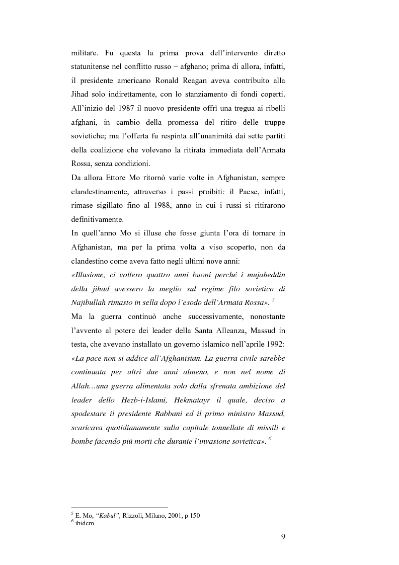 Anteprima della tesi: MASSUD di Ettore Mo. Vita, imprese e morte del ''Leone del Panshir'' Ahmad Shah Massud nelle corrispondenze dell'inviato del ''Corriere della sera'' Ettore Mo, Pagina 8