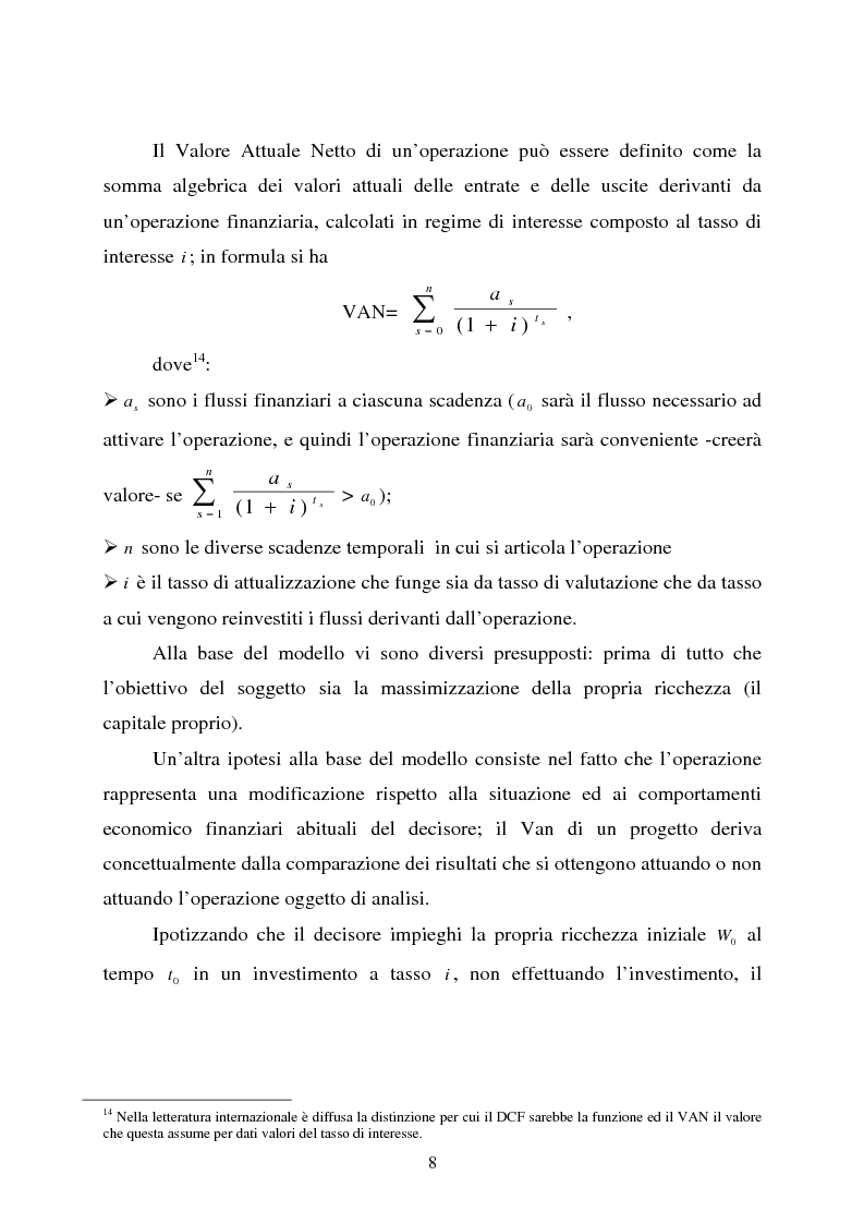 Anteprima della tesi: Scelte aziendali in condizioni di incertezza: gli usi non finanziari del "Value at Risk e le Opzioni Reali", Pagina 8