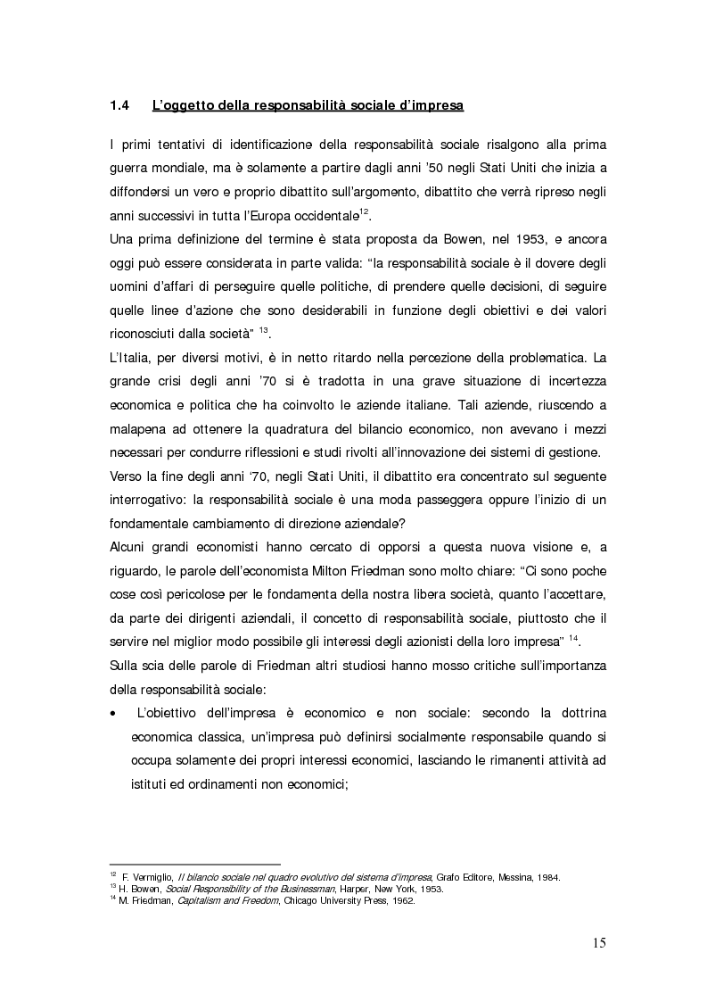 Anteprima della tesi: Il bilancio sociale d'impresa, Pagina 15