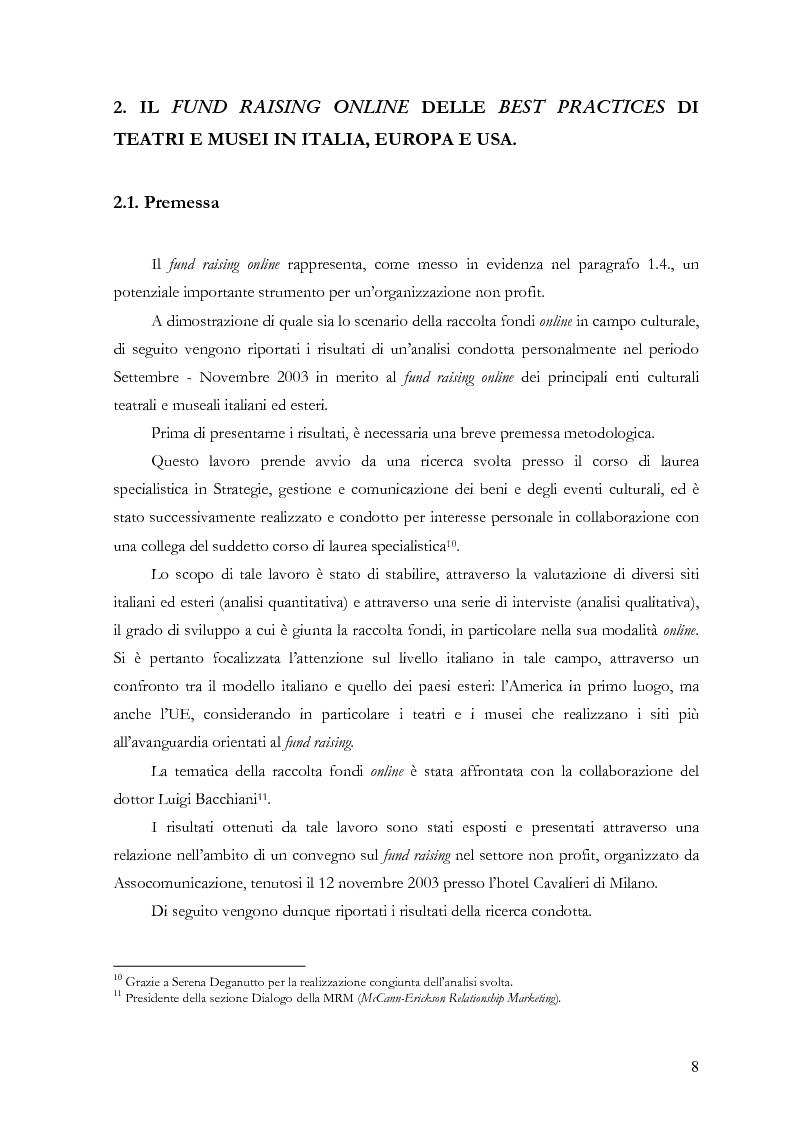Anteprima della tesi: Il fund raising online degli enti culturali. Analisi del progetto per la fondazione Milano per la Scala, Pagina 8