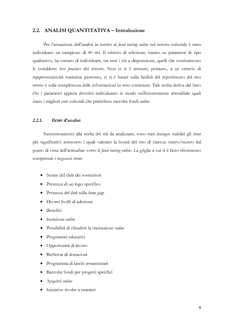 Anteprima della tesi: Il fund raising online degli enti culturali. Analisi del progetto per la fondazione Milano per la Scala, Pagina 9