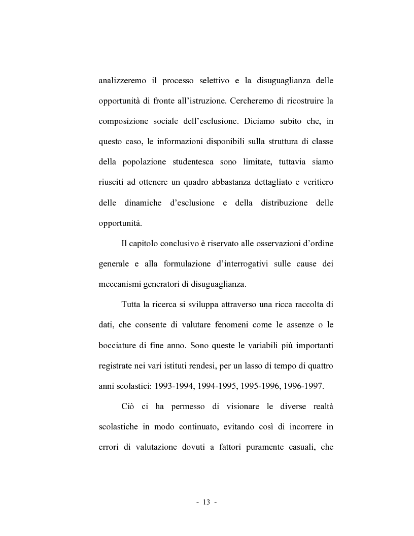 Anteprima della tesi: La dispersione scolastica nel comune di Rende, Pagina 13