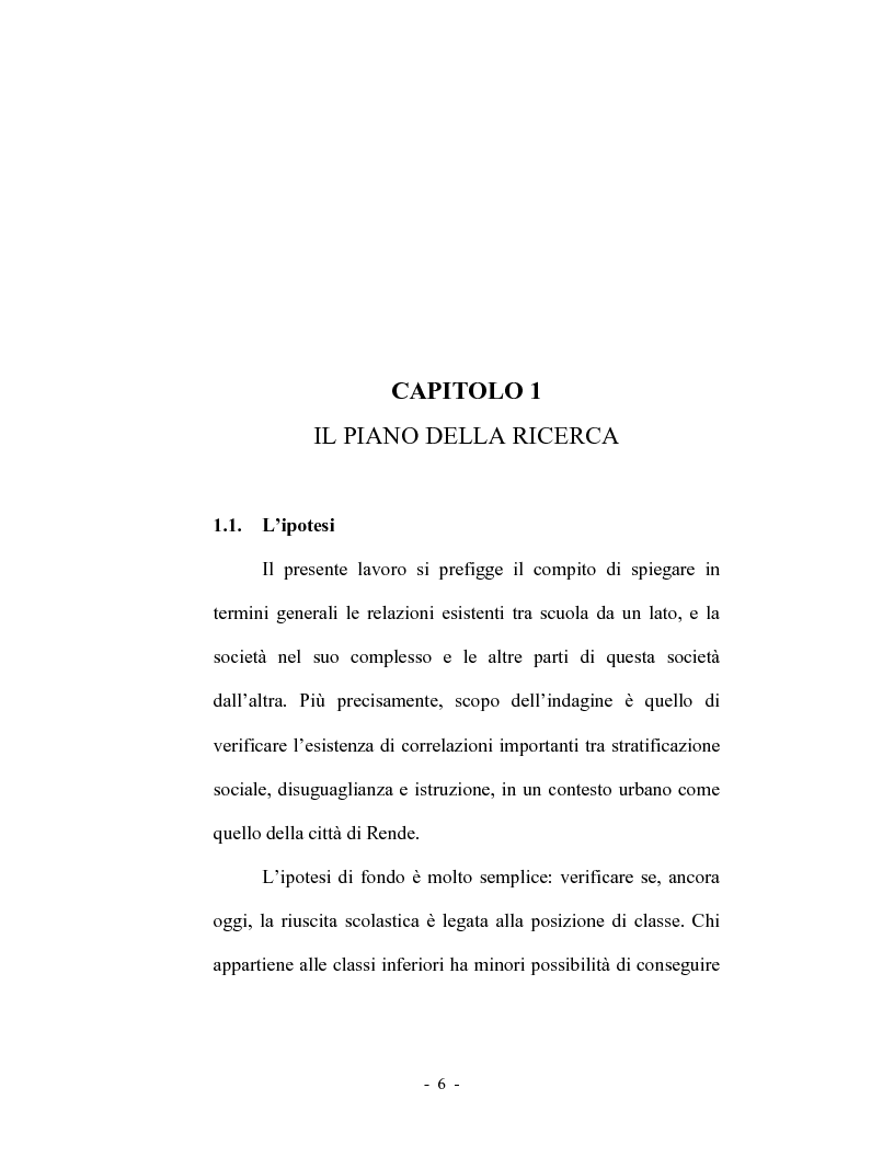 Anteprima della tesi: La dispersione scolastica nel comune di Rende, Pagina 6