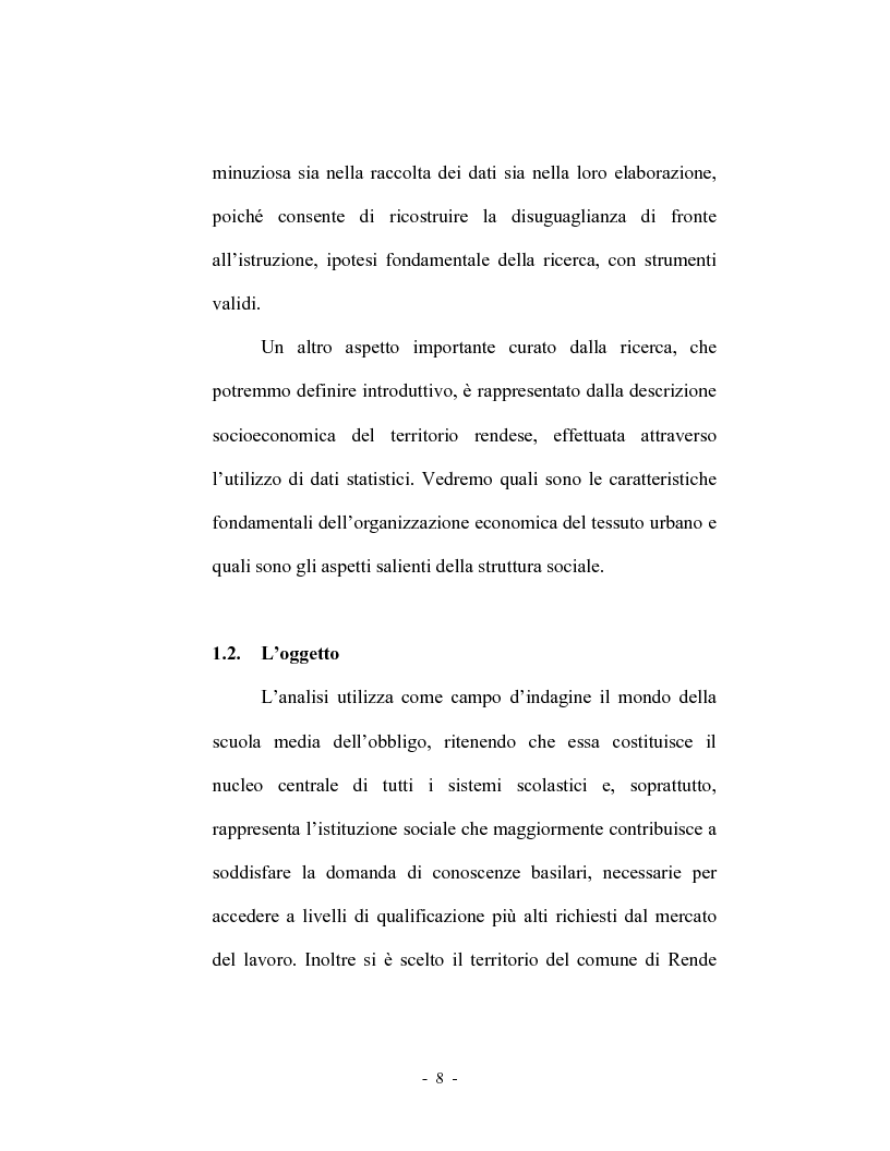 Anteprima della tesi: La dispersione scolastica nel comune di Rende, Pagina 8