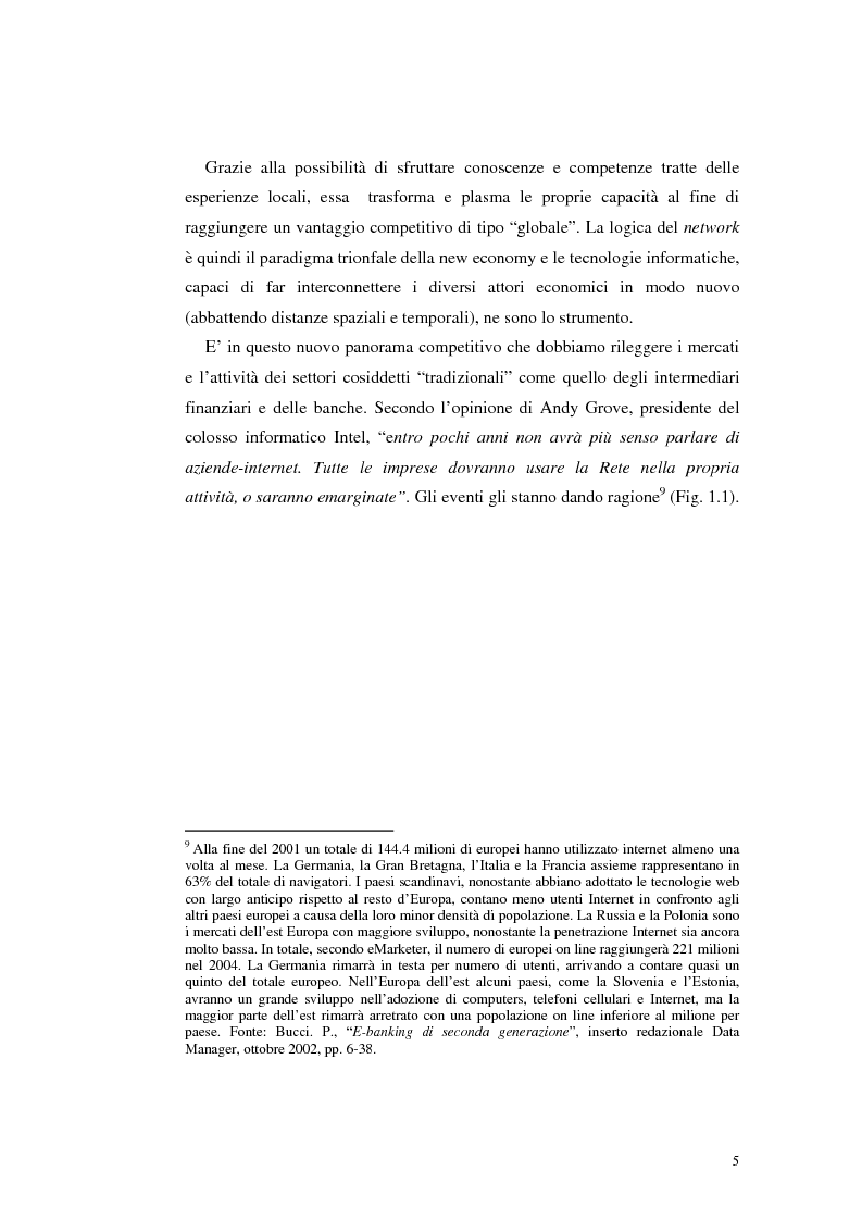 Anteprima della tesi: E-Banking : Linee strategiche ed evolutive del sistema bancario. Il caso delle banche di credito cooperativo, Pagina 10
