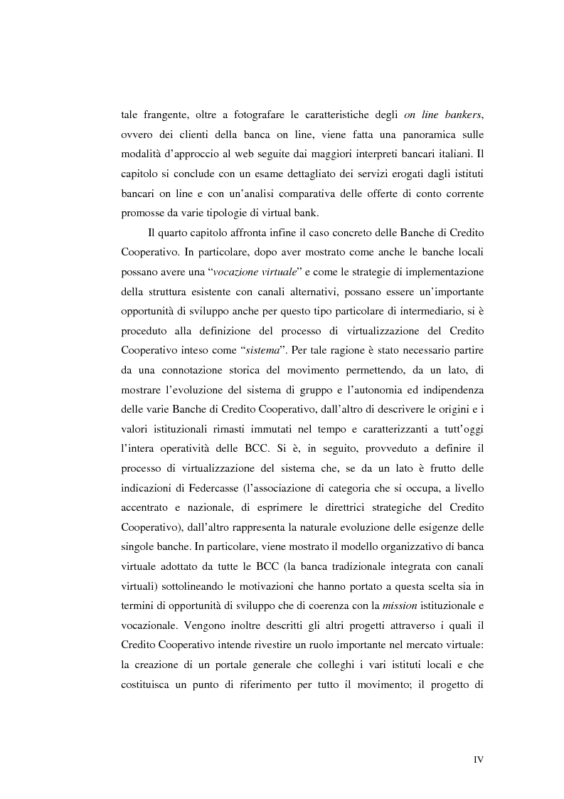 Anteprima della tesi: E-Banking : Linee strategiche ed evolutive del sistema bancario. Il caso delle banche di credito cooperativo, Pagina 4