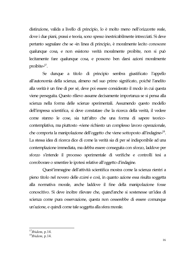 Anteprima della tesi: Sviluppo tecno-scientifico e riflessione bioetica, Pagina 15